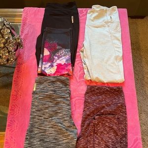 All 3/4 M RBX leggings except black-full length. maroon speckled size large.